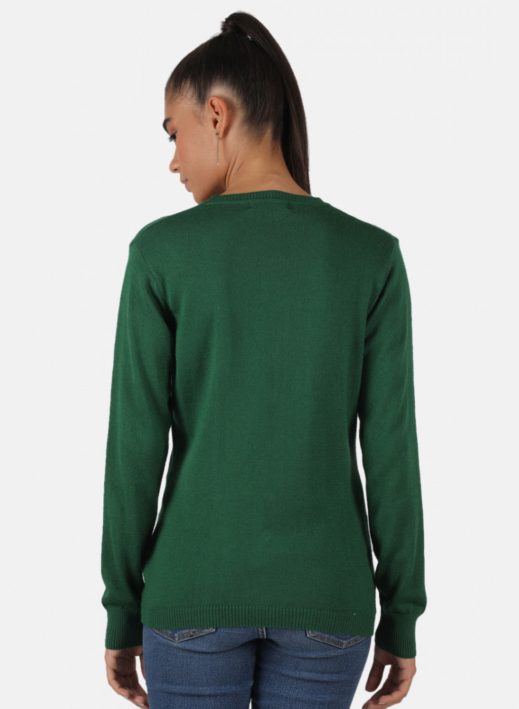 Women Green Solid Cardigan