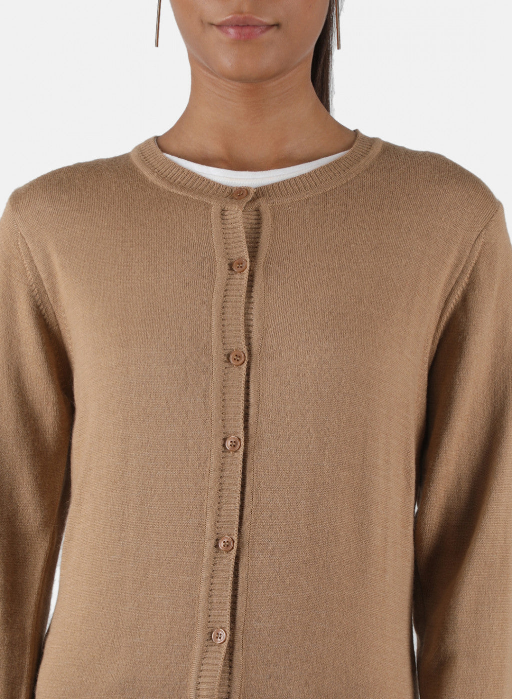 Women Brown Solid Cardigan