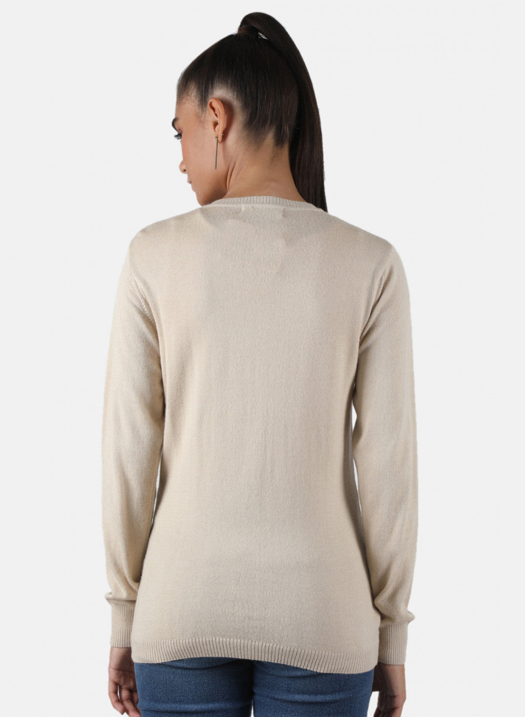 Women Beige Solid Cardigan