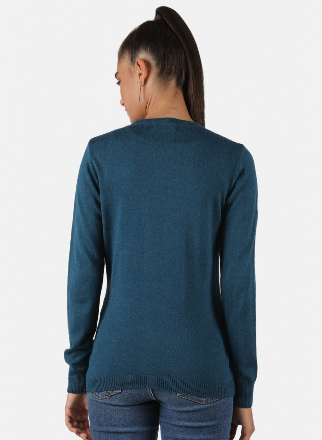 Women Blue Solid Cardigan