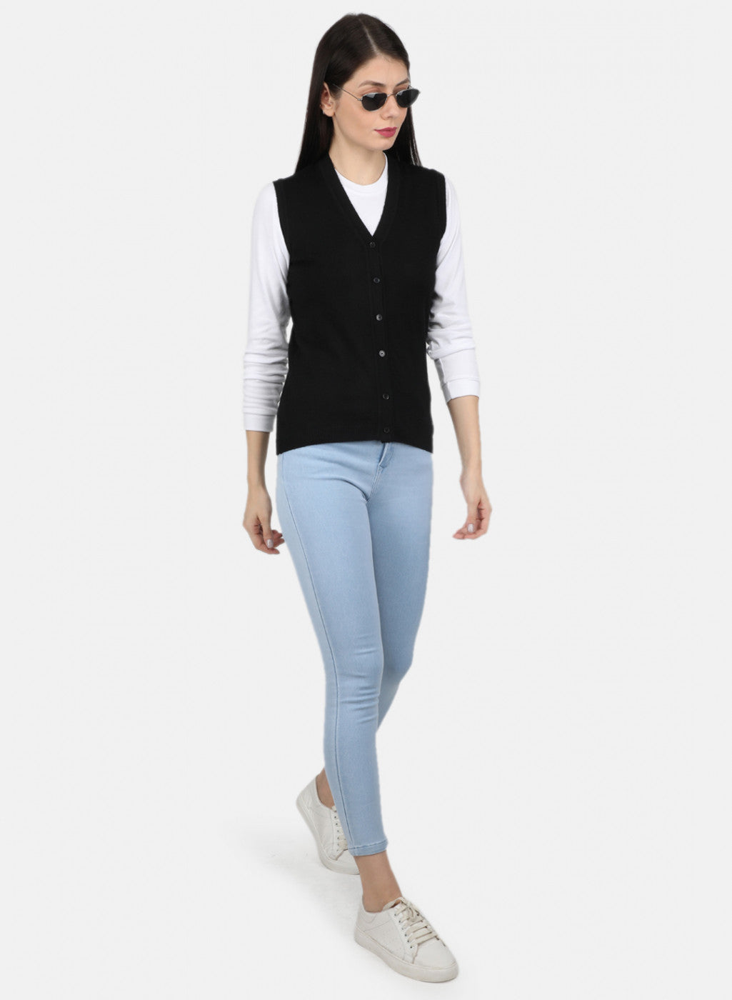 Women Black Solid Cardigan