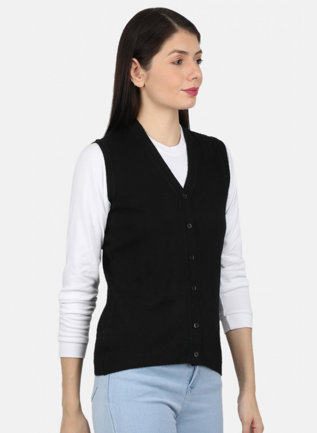 Women Black Solid Cardigan