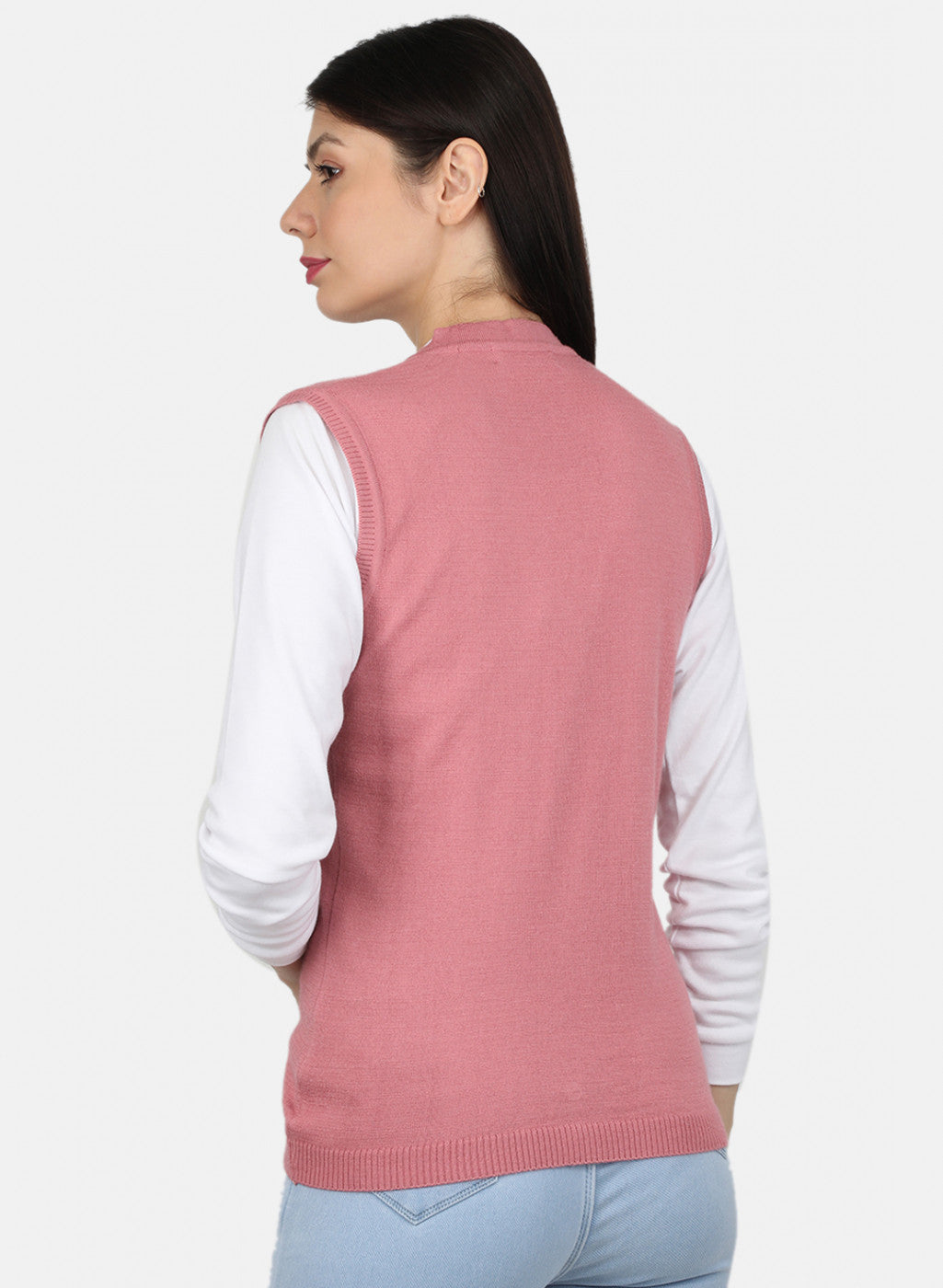 Women Pink Solid Cardigan