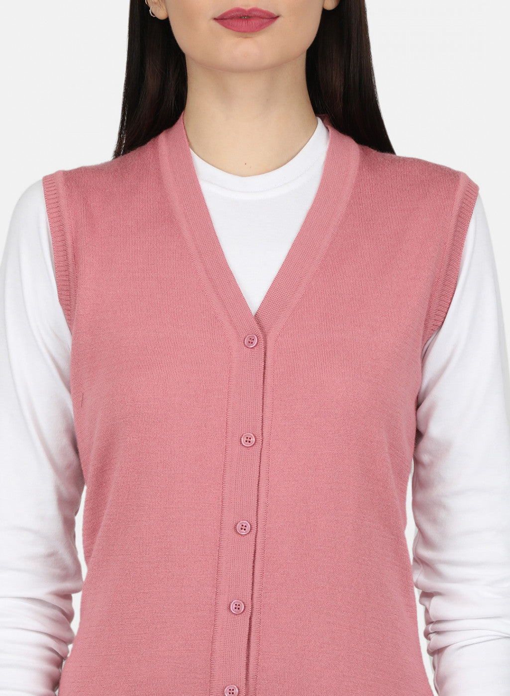 Women Pink Solid Cardigan