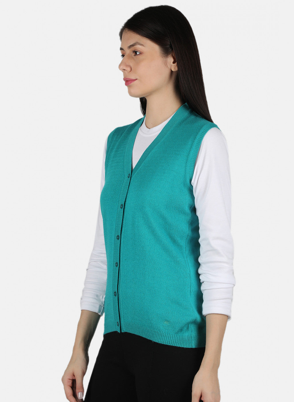 Women Green Solid Cardigan