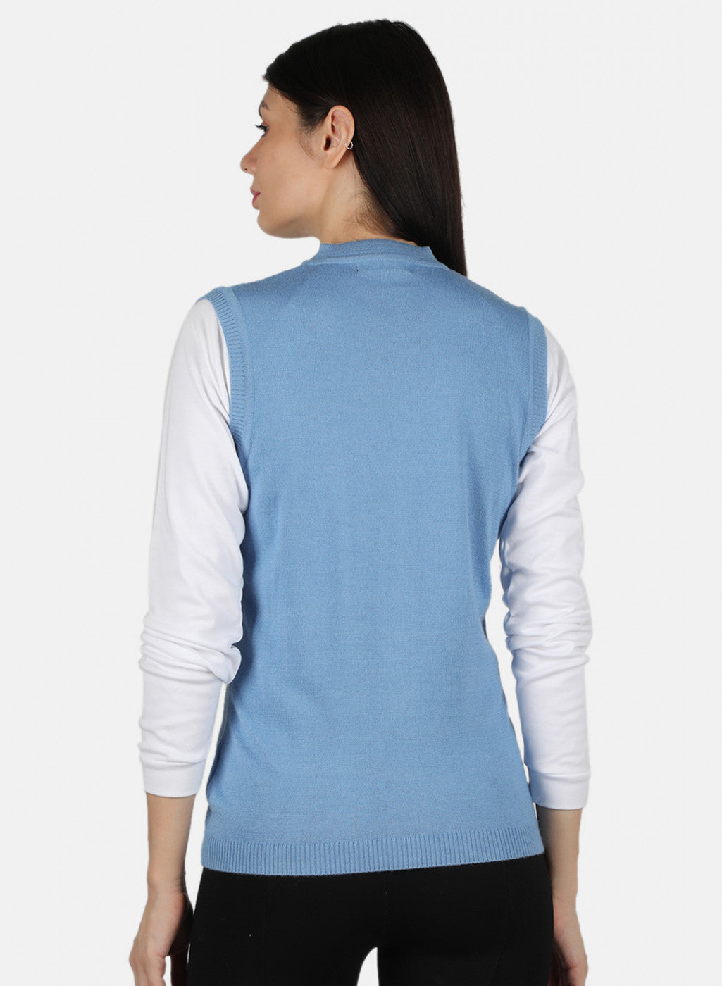 Women Blue Solid Cardigan