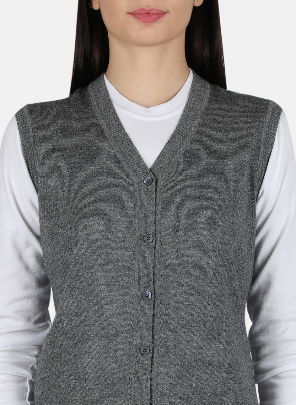 Women Grey Solid Cardigan