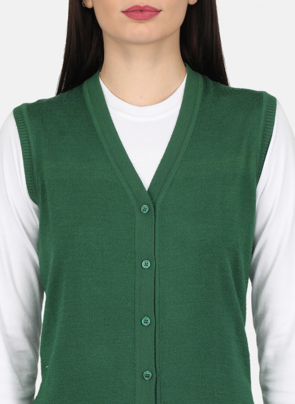 Women Green Solid Cardigan