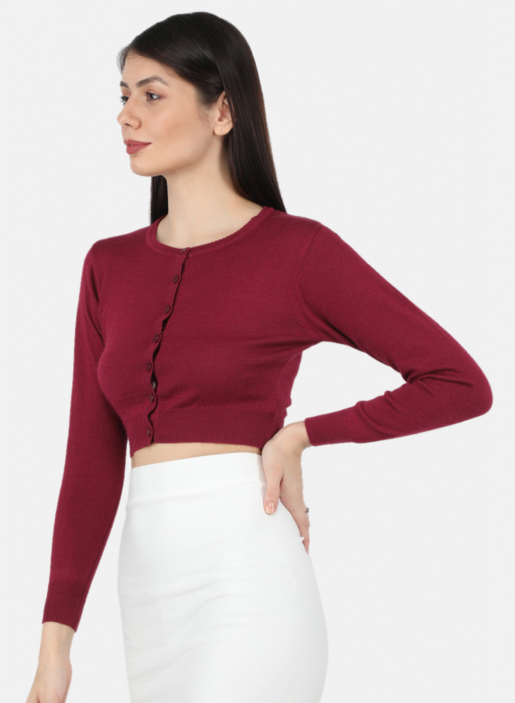 Women Maroon Solid Blouse