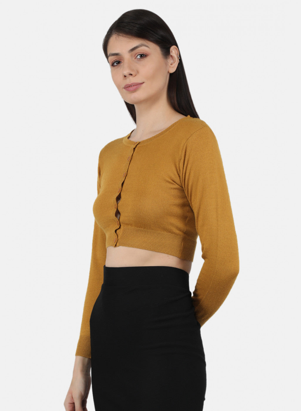 Women Gold Solid Blouse