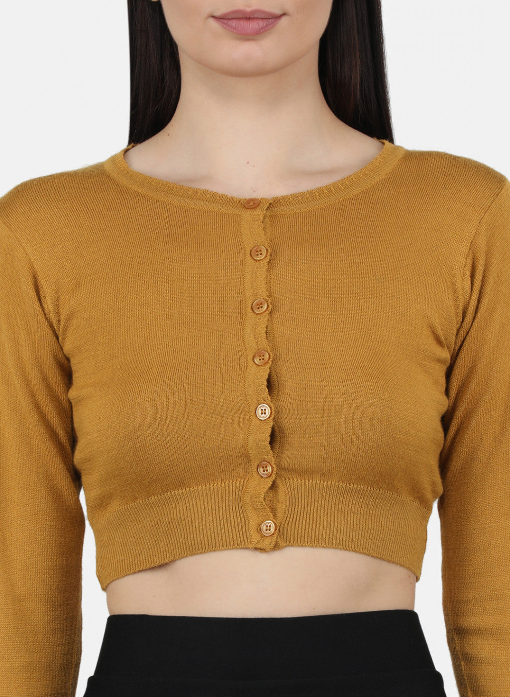 Women Gold Solid Blouse