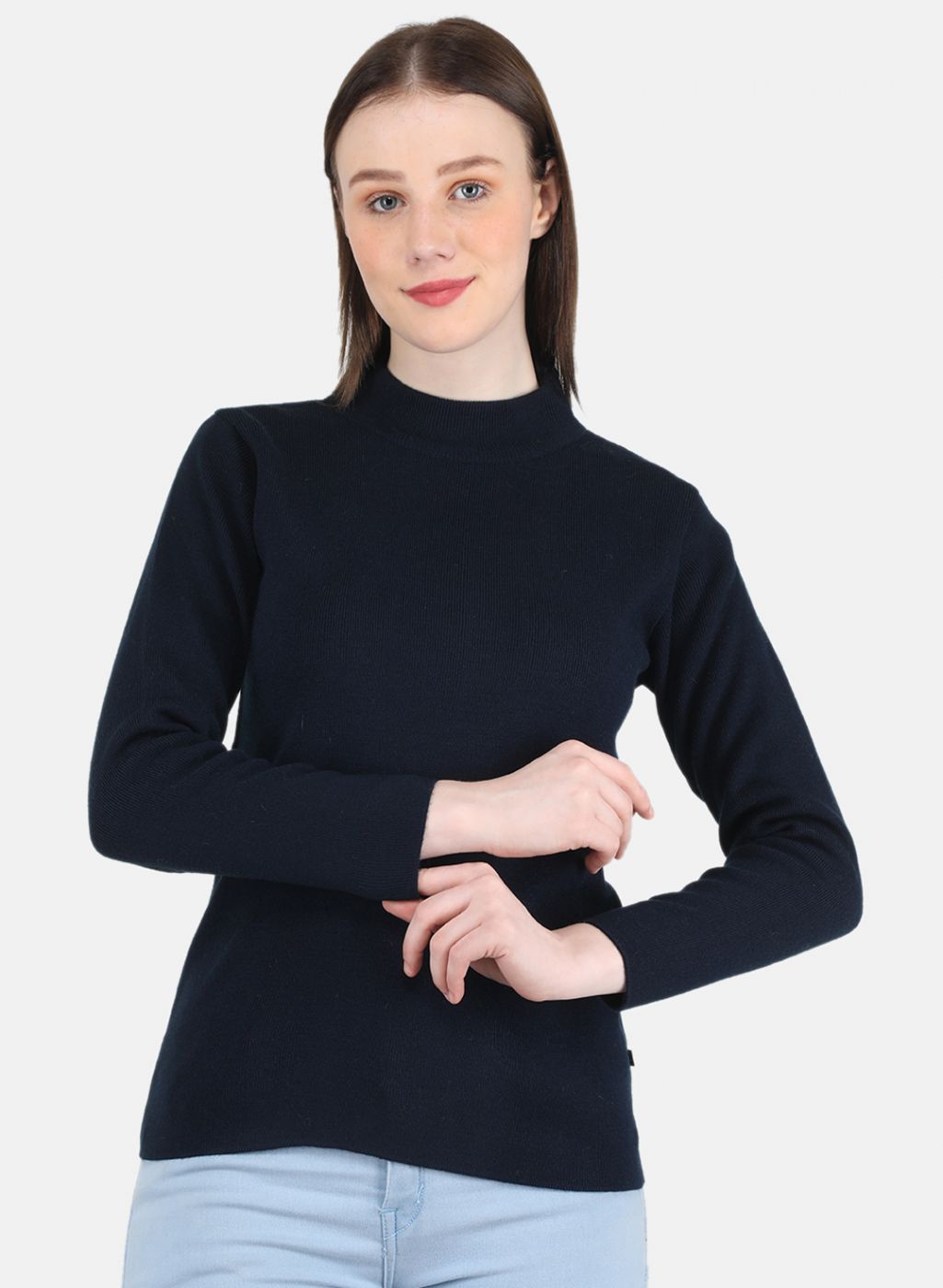 Women NAvy Blue Solid Sceavy Top