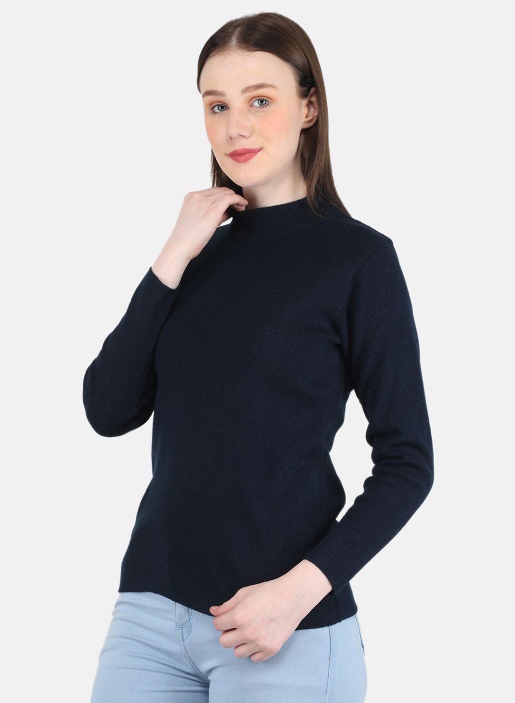 Women NAvy Blue Solid Sceavy Top