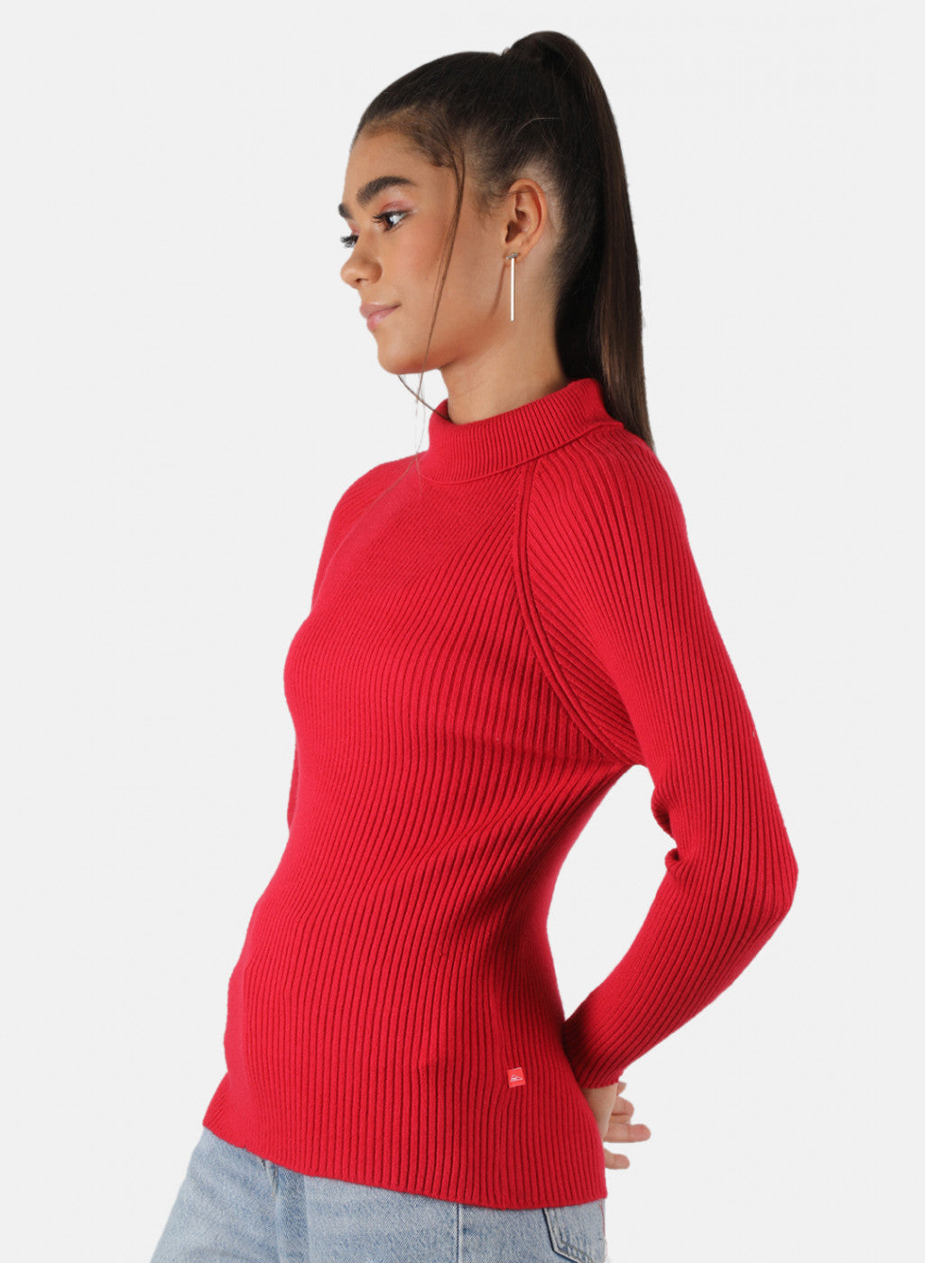 Women Red Solid Sceavy Top