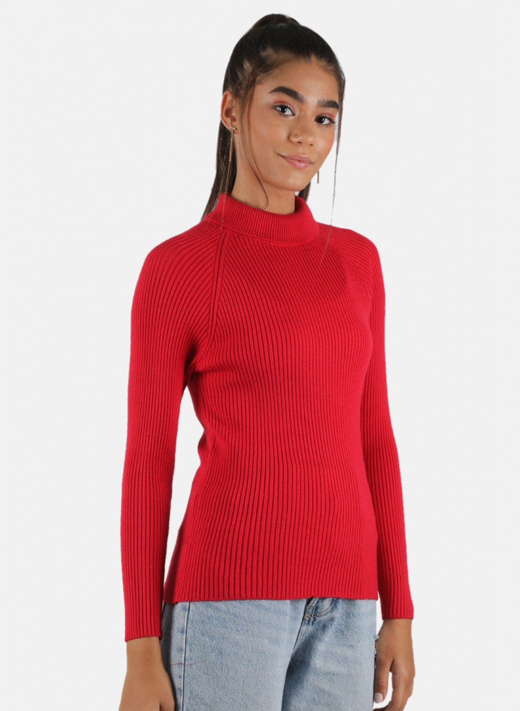 Women Red Solid Sceavy Top