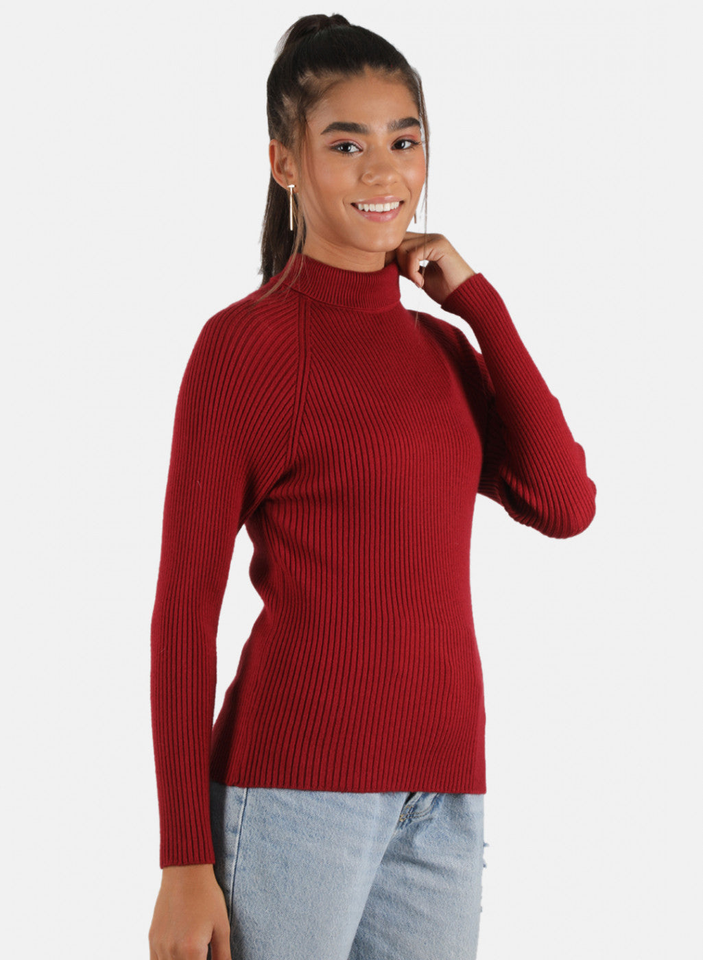 Women Maroon Solid Sceavy Top