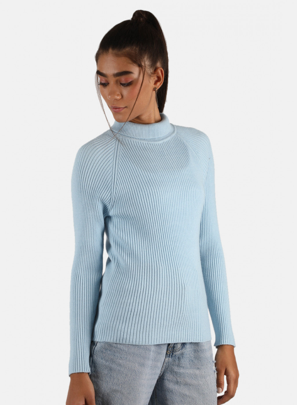 Women Blue Solid Sceavy Top