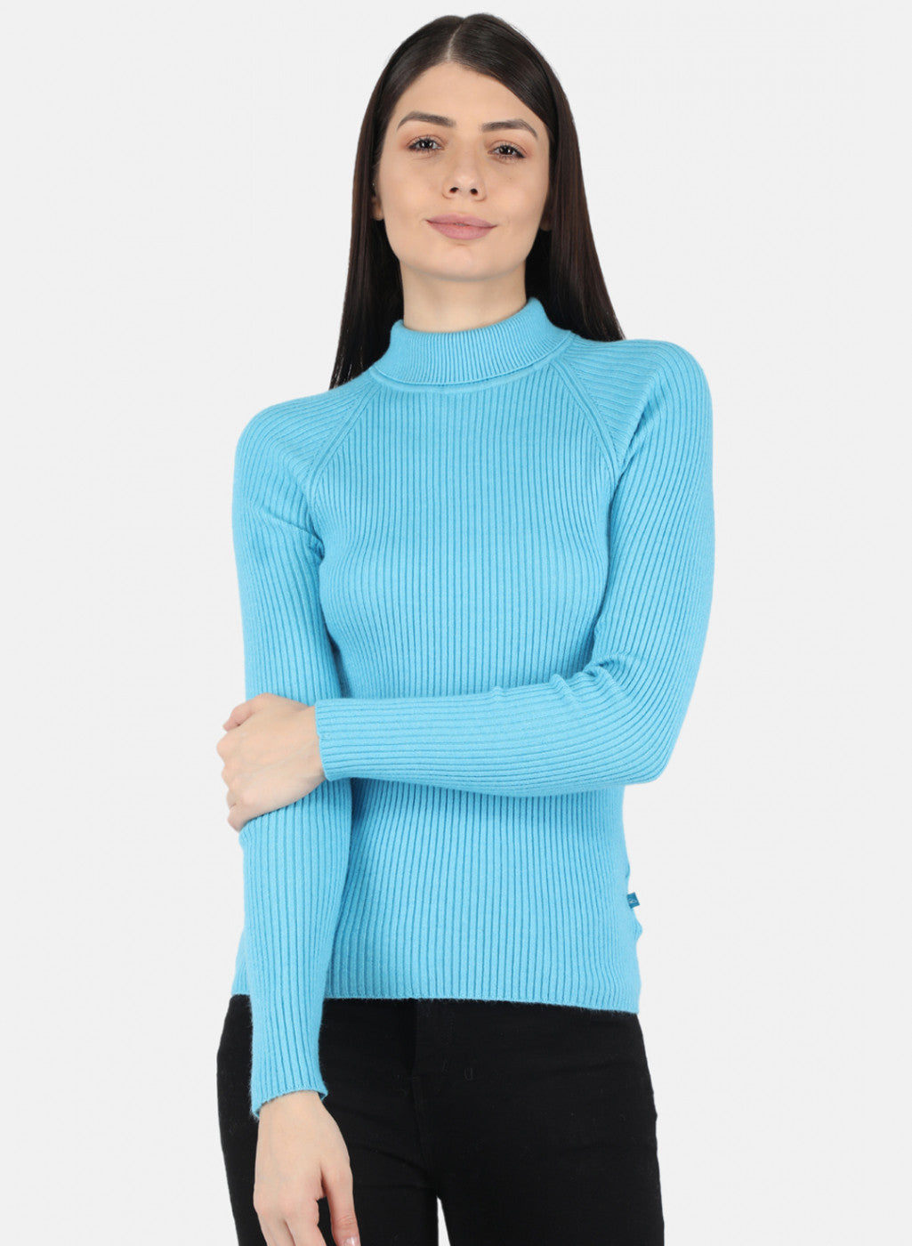 Women Blue Solid Sceavy Top