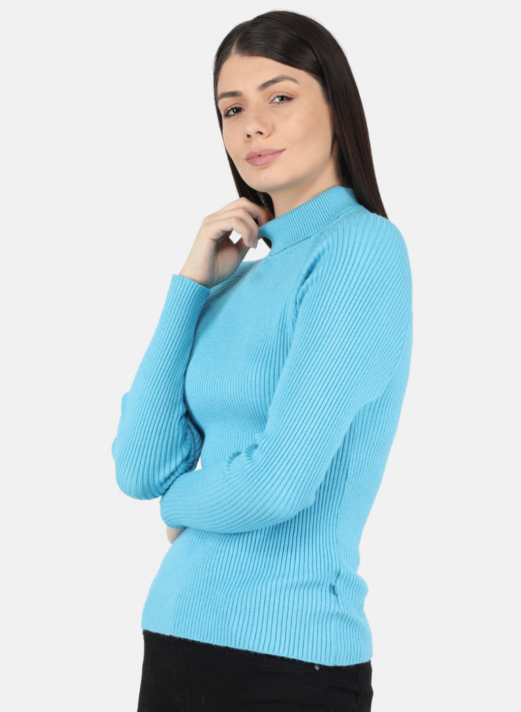 Women Blue Solid Sceavy Top