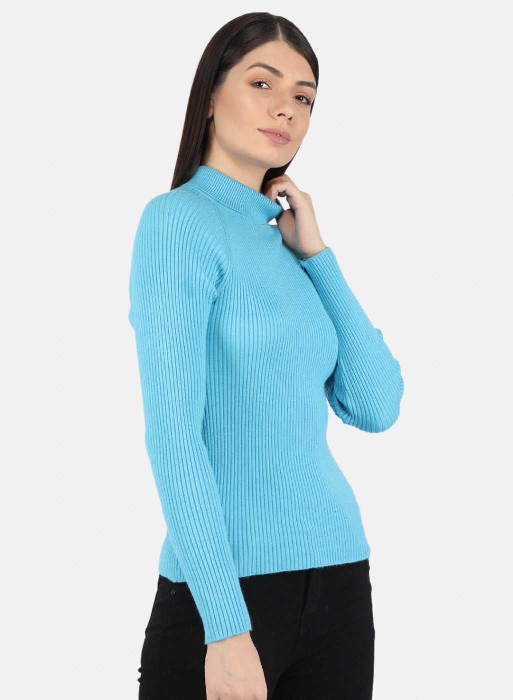 Women Blue Solid Sceavy Top