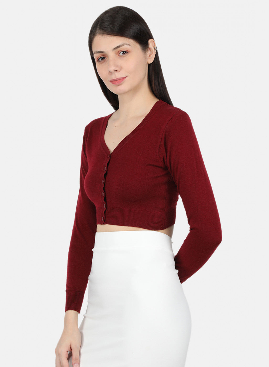 Women Maroon Solid Blouse