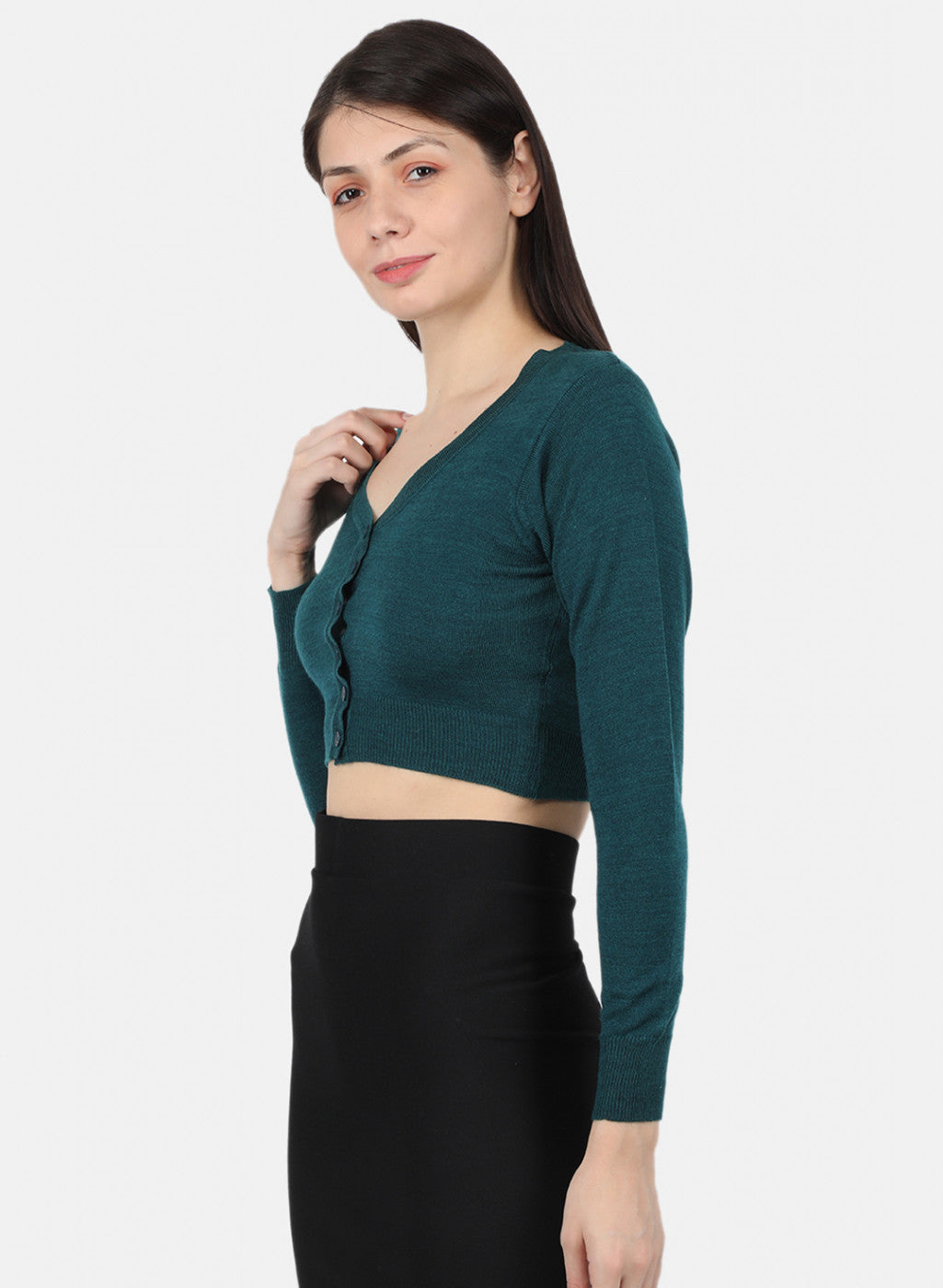 Women Green Solid Blouse