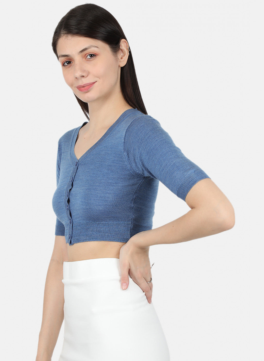 Women Blue Solid Blouse