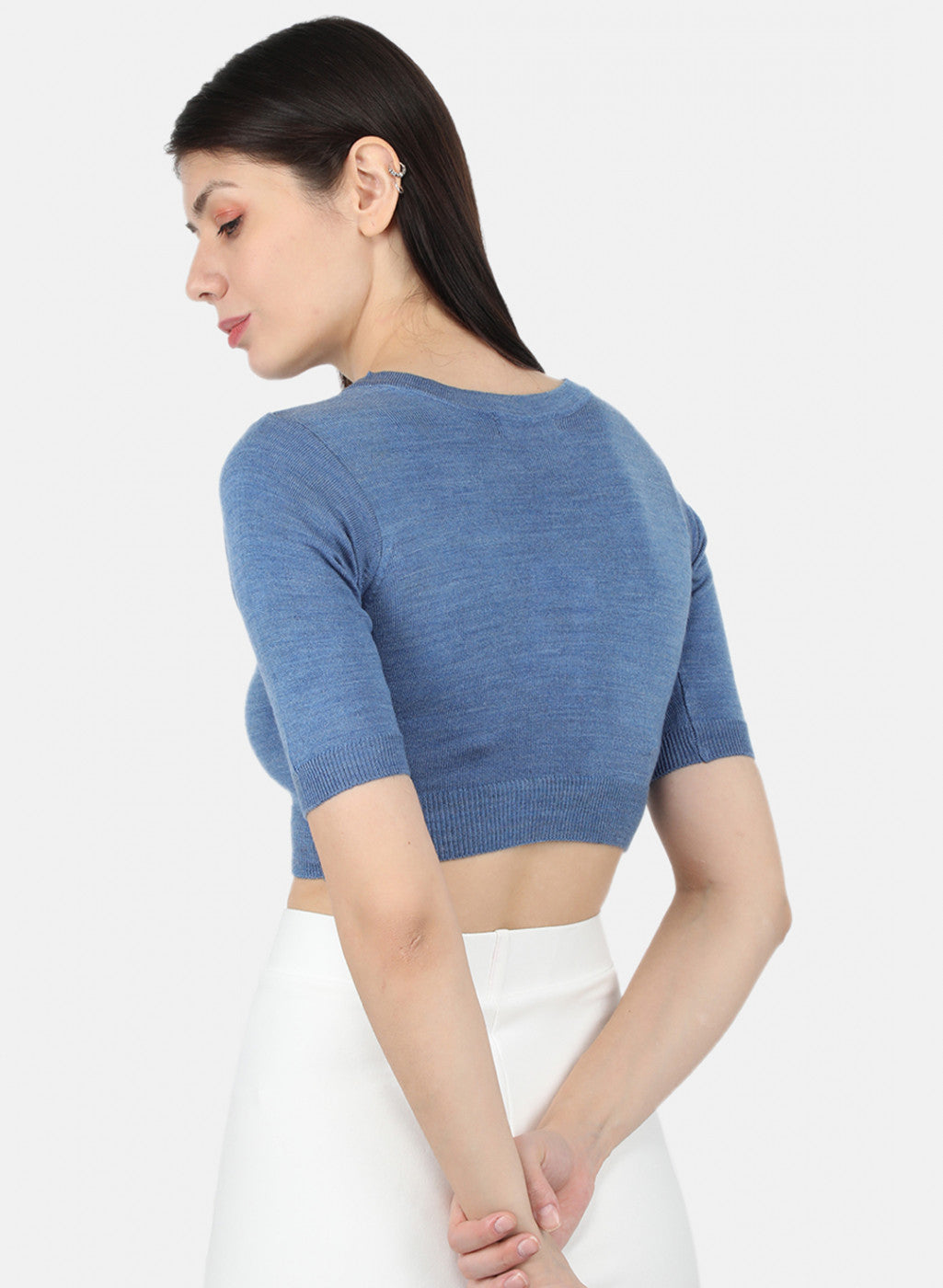 Women Blue Solid Blouse