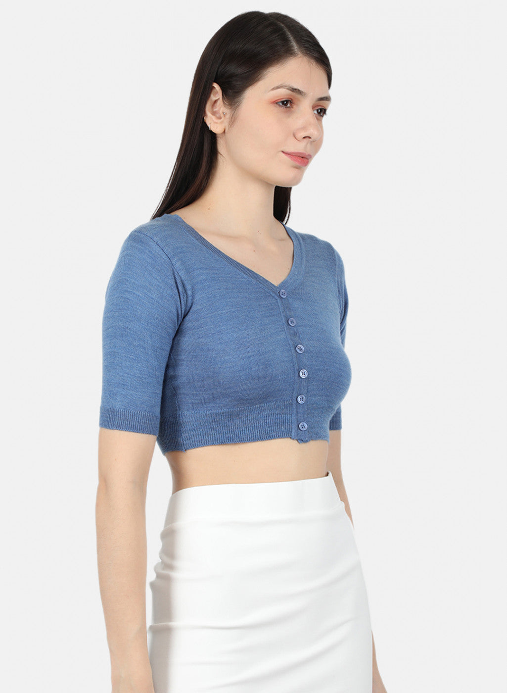 Women Blue Solid Blouse