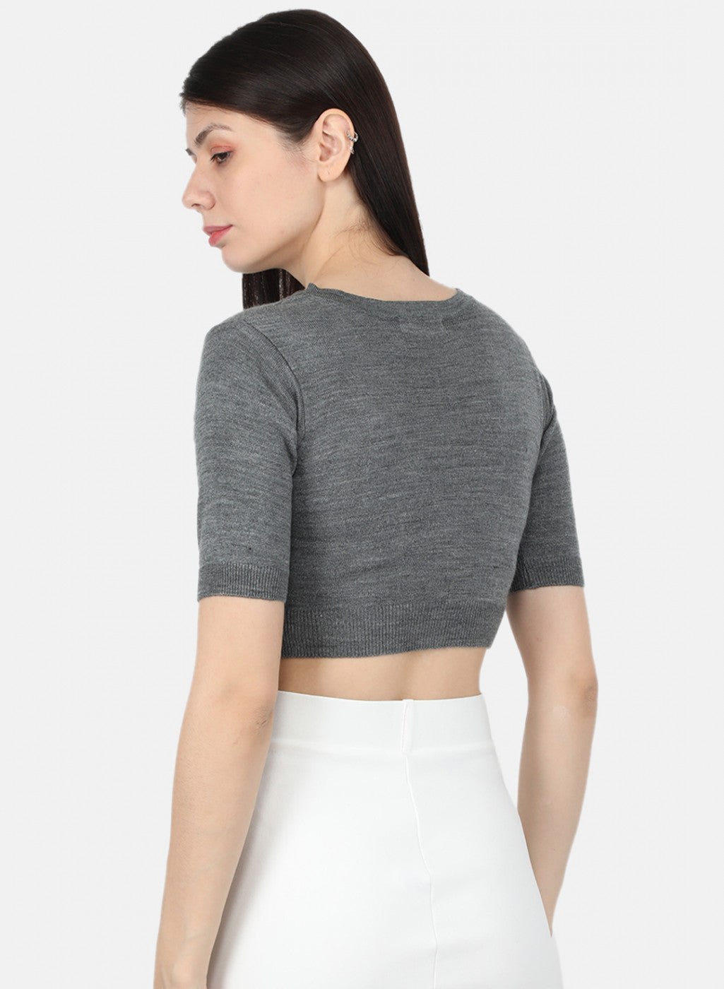 Women Grey Solid Blouse