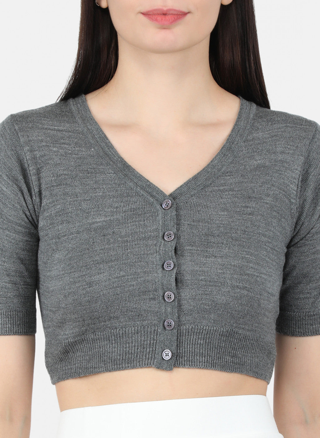 Women Grey Solid Blouse