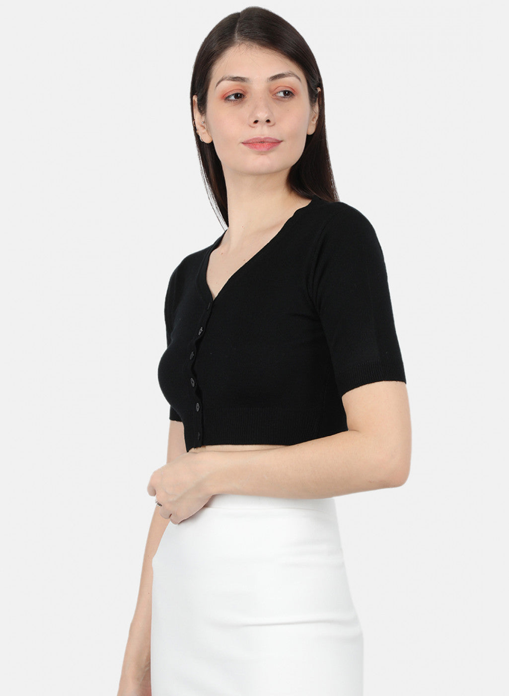 Women Black Solid Blouse