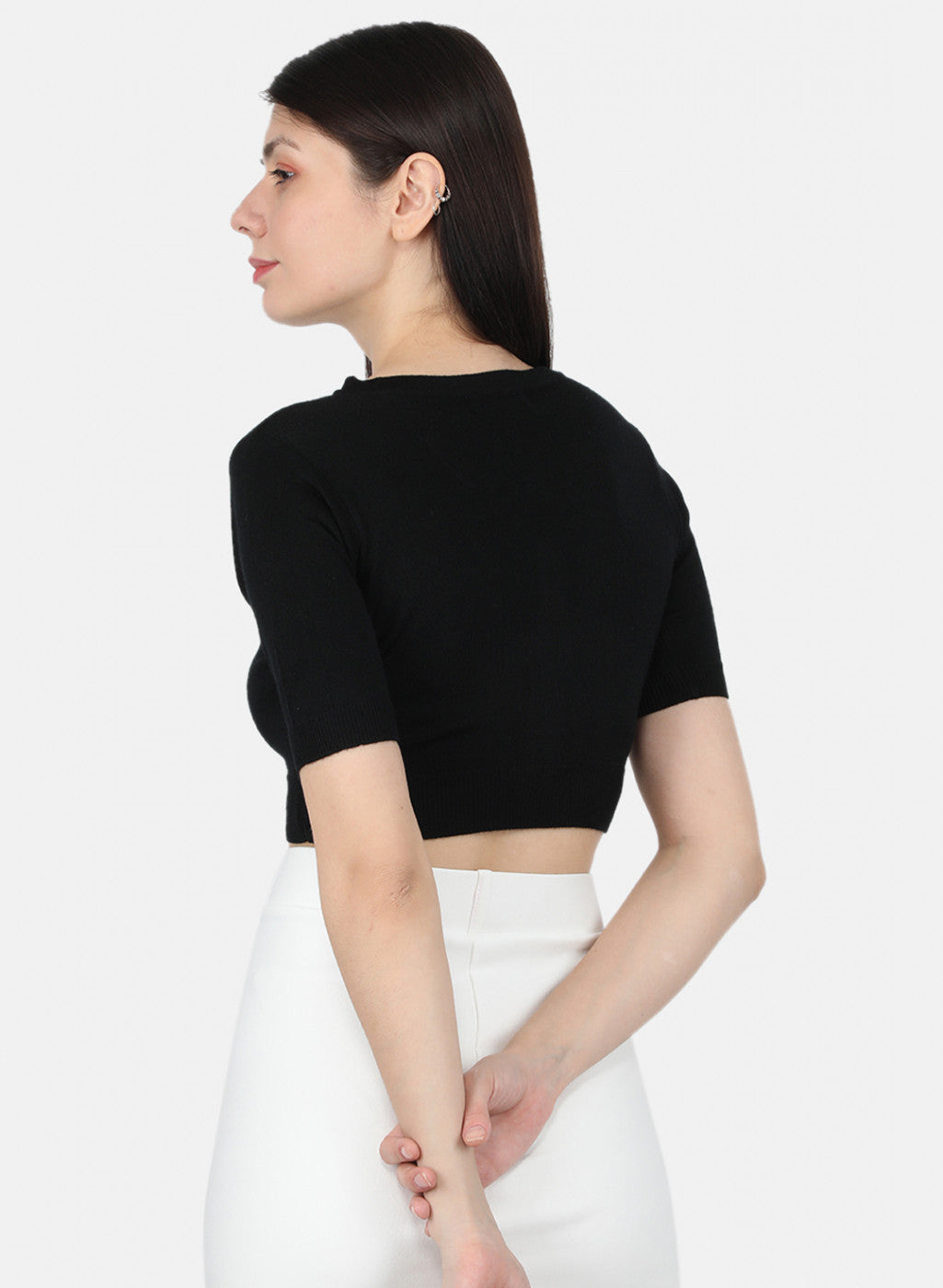 Women Black Solid Blouse