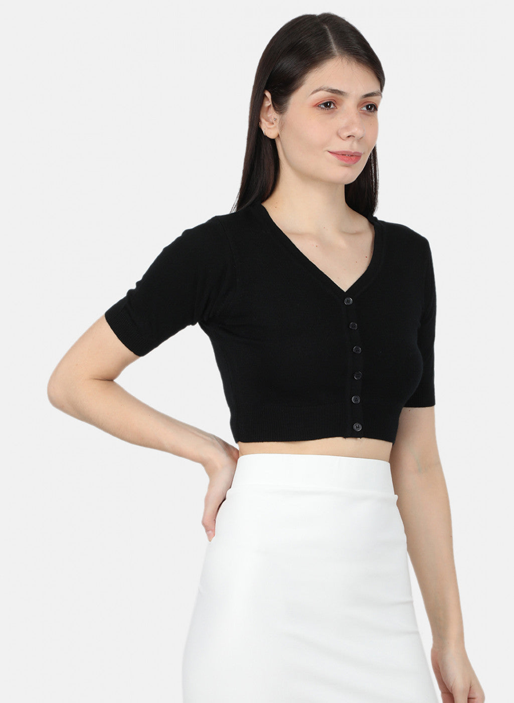 Women Black Solid Blouse