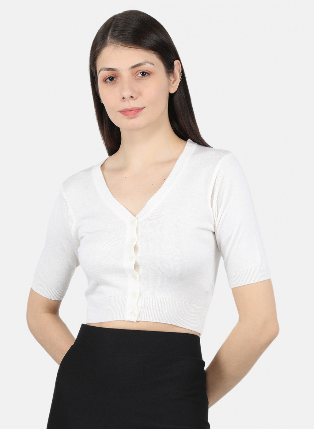 Women White Solid Blouse