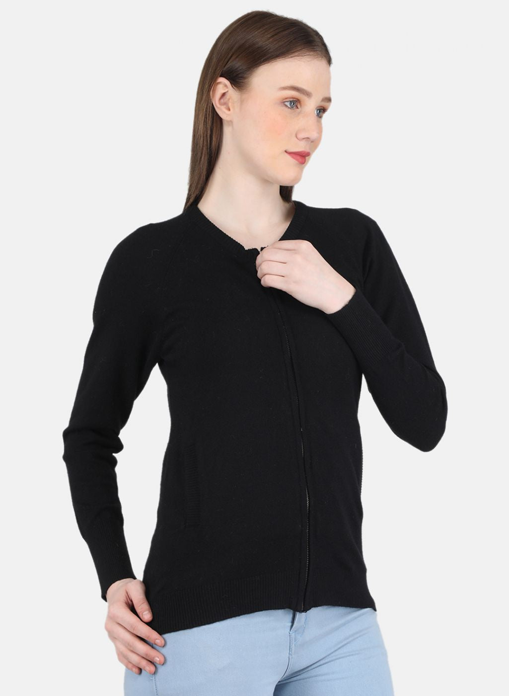 Women Black Solid Pullover