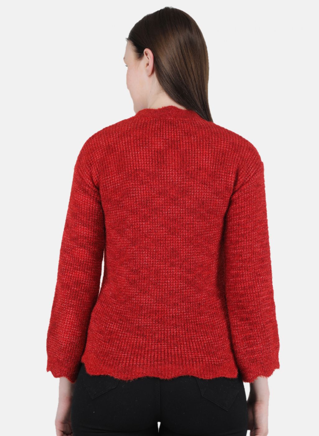 Women Red Self Design Top