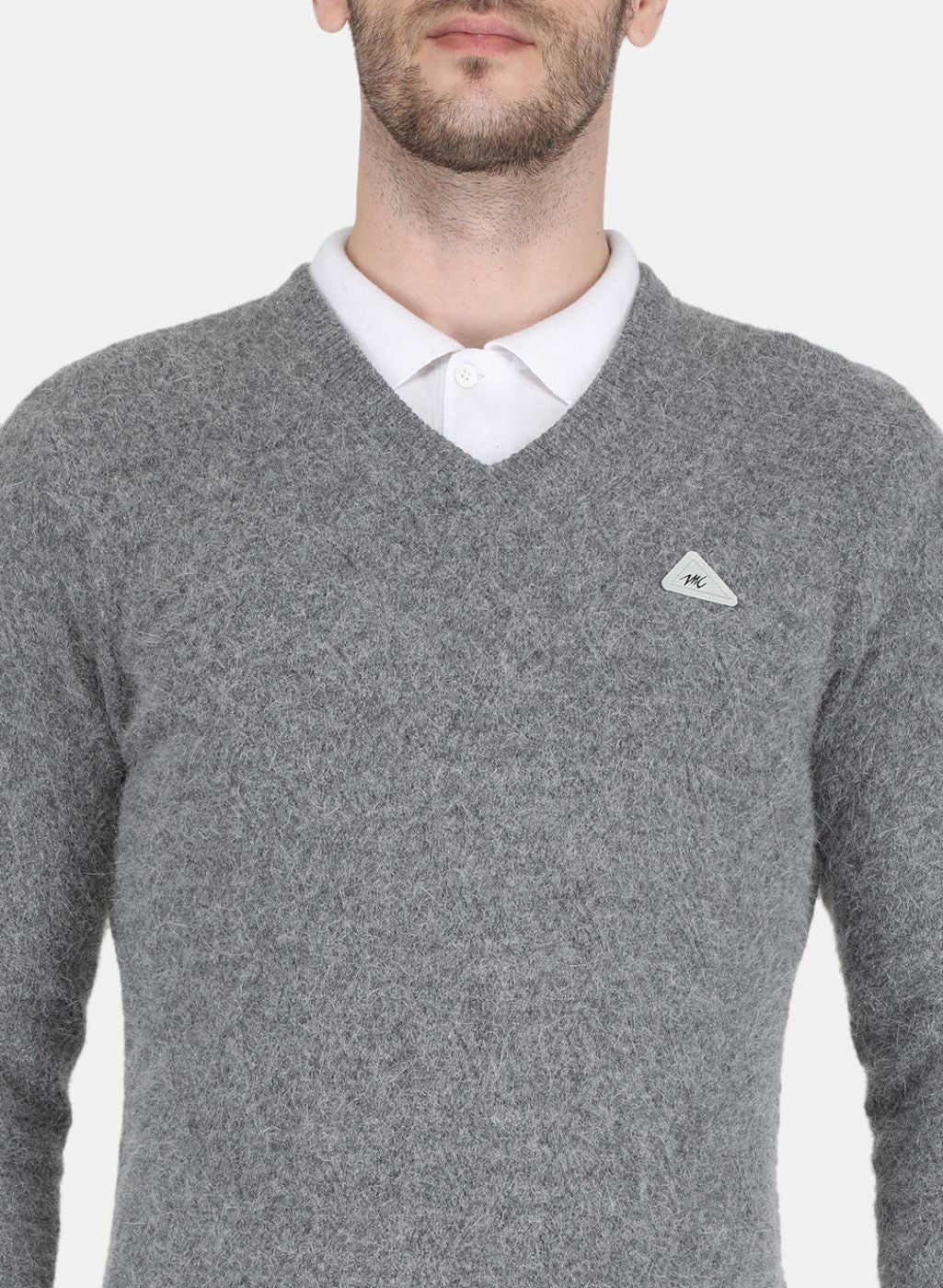 Men Grey Self design Pullover