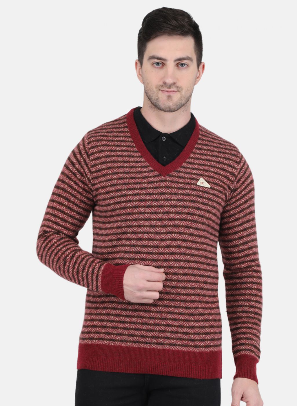 Men Multicolor Self Design Pullover