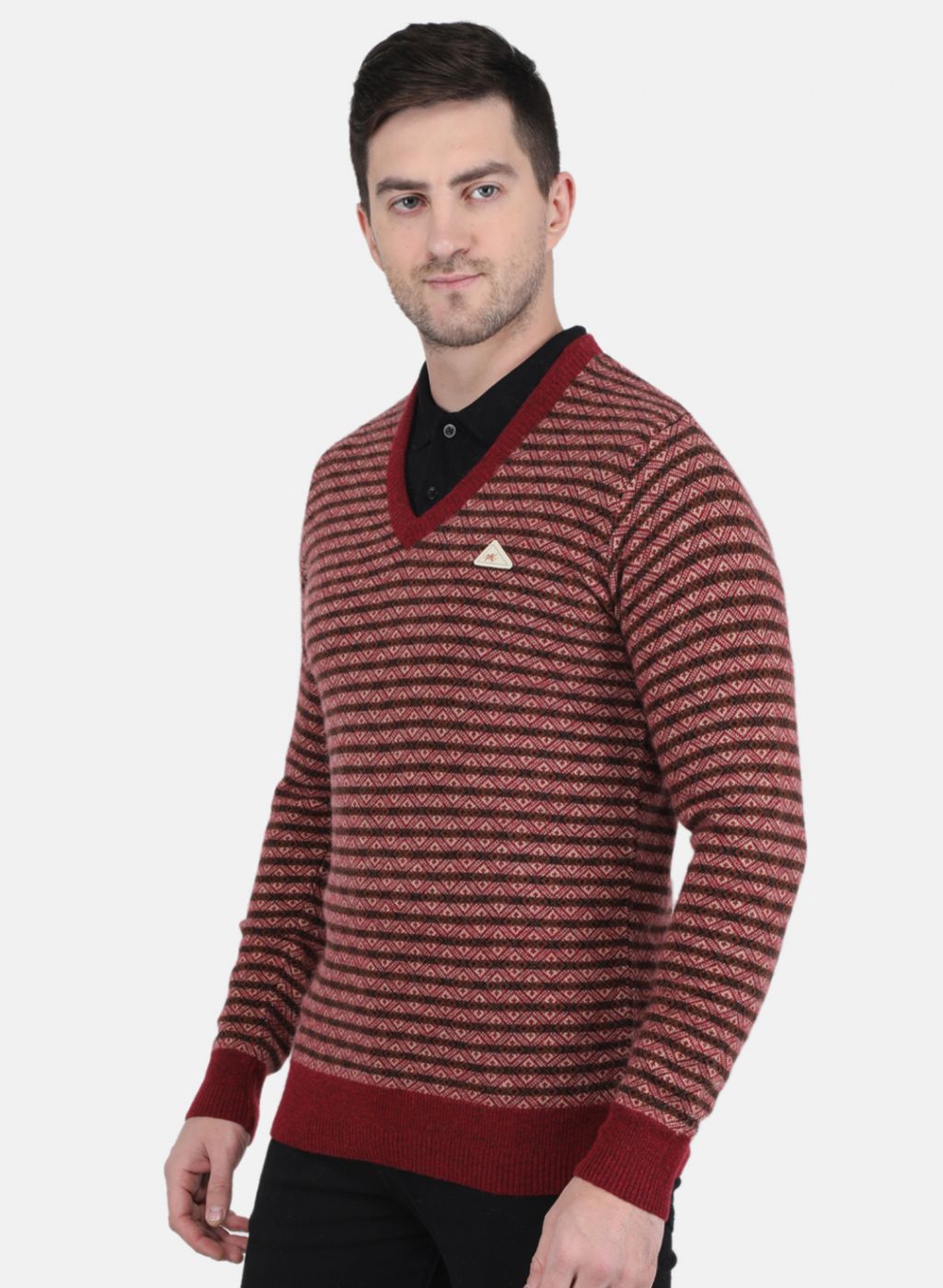 Men Multicolor Self Design Pullover