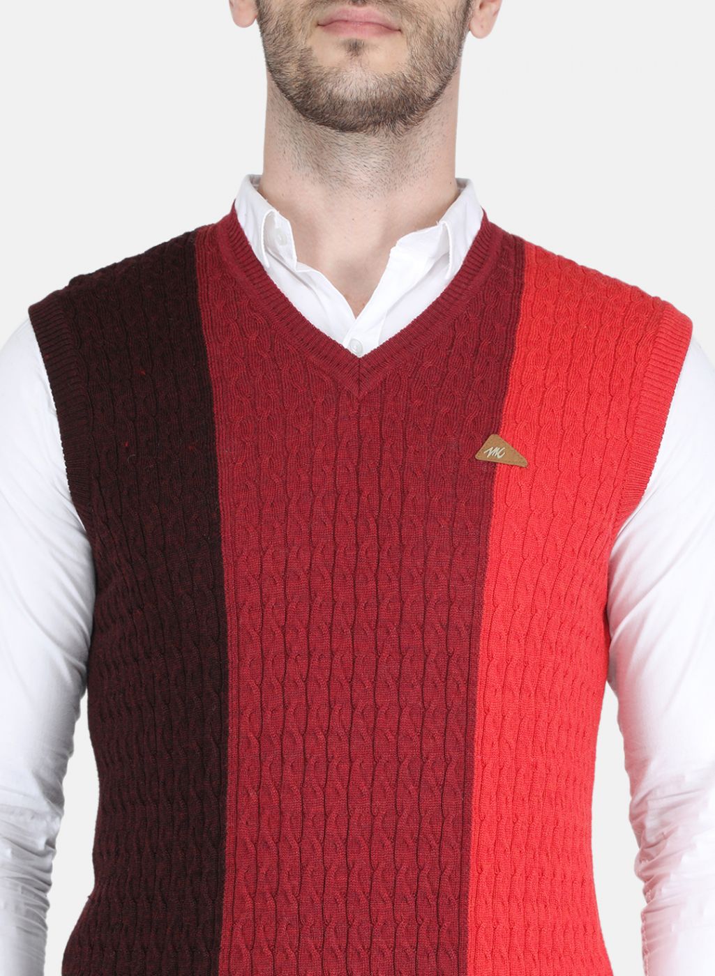 Men Maroon Printed Sweater