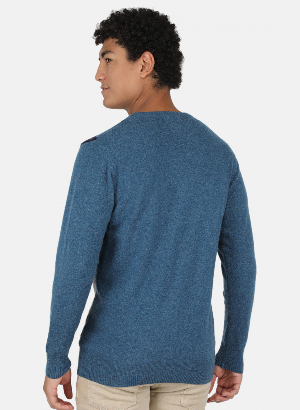 Men Blue Printed Pullover