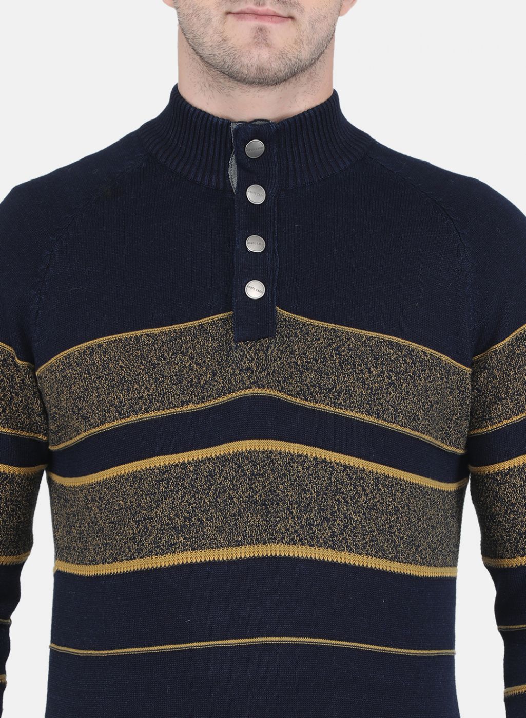 Men NAvy Blue Stripe Pullover