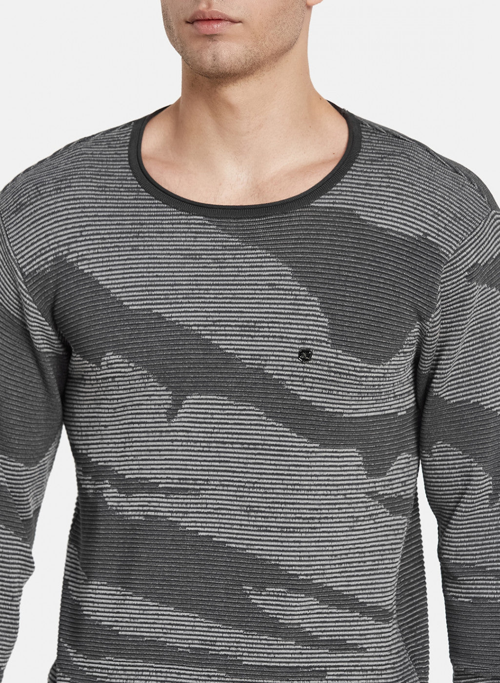 Men Grey Jaquard Pullover