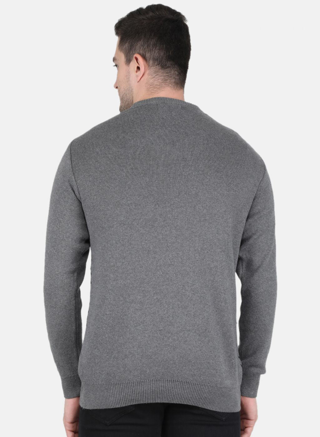 Men Grey Printed Pullover