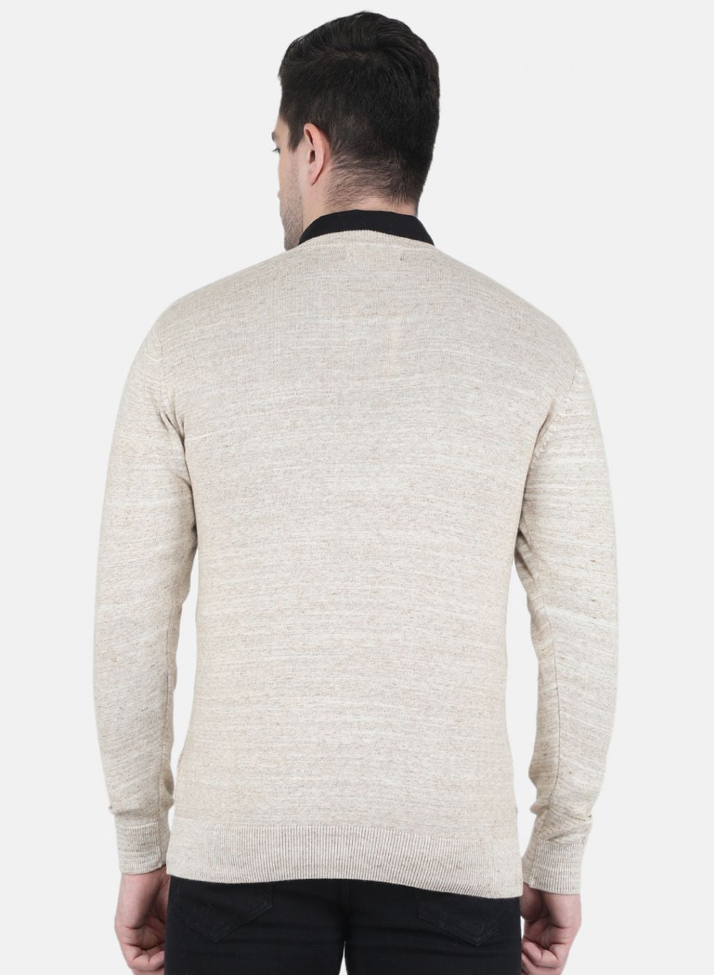 Men Beige Printed Pullover