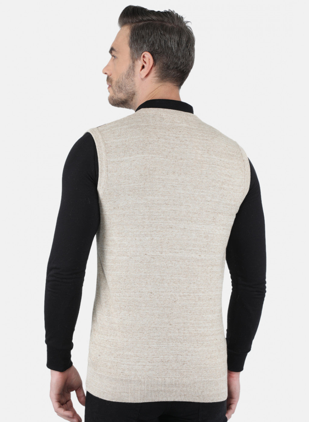 Men Beige Printed Sweater