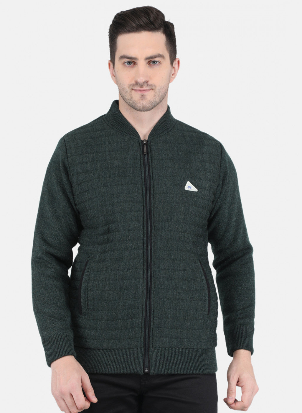 Men Green Self Design Jacket