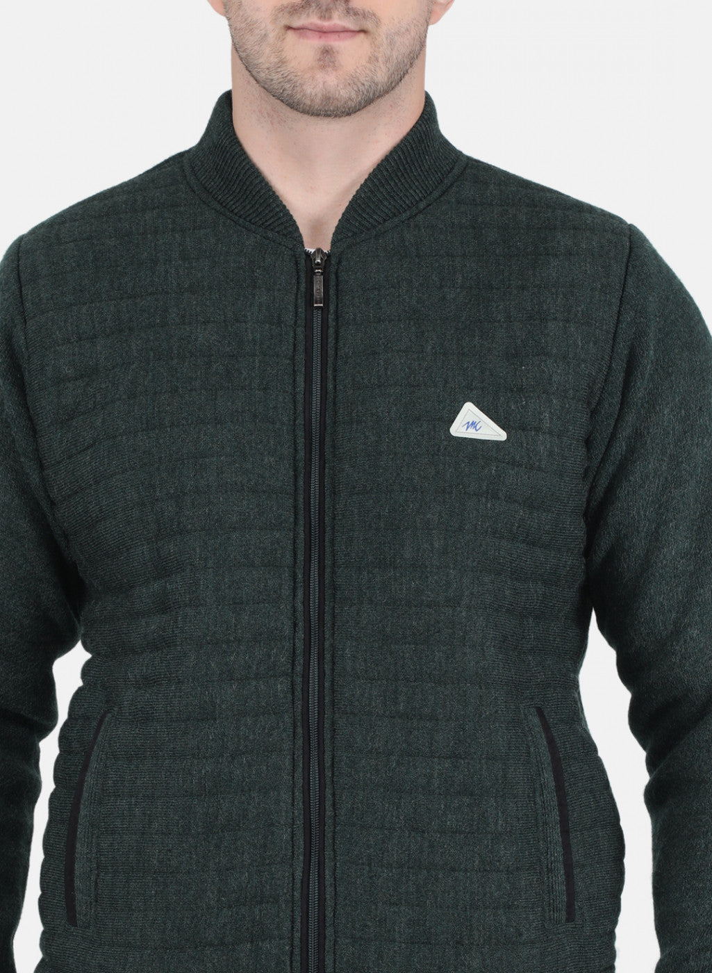 Men Green Self Design Jacket