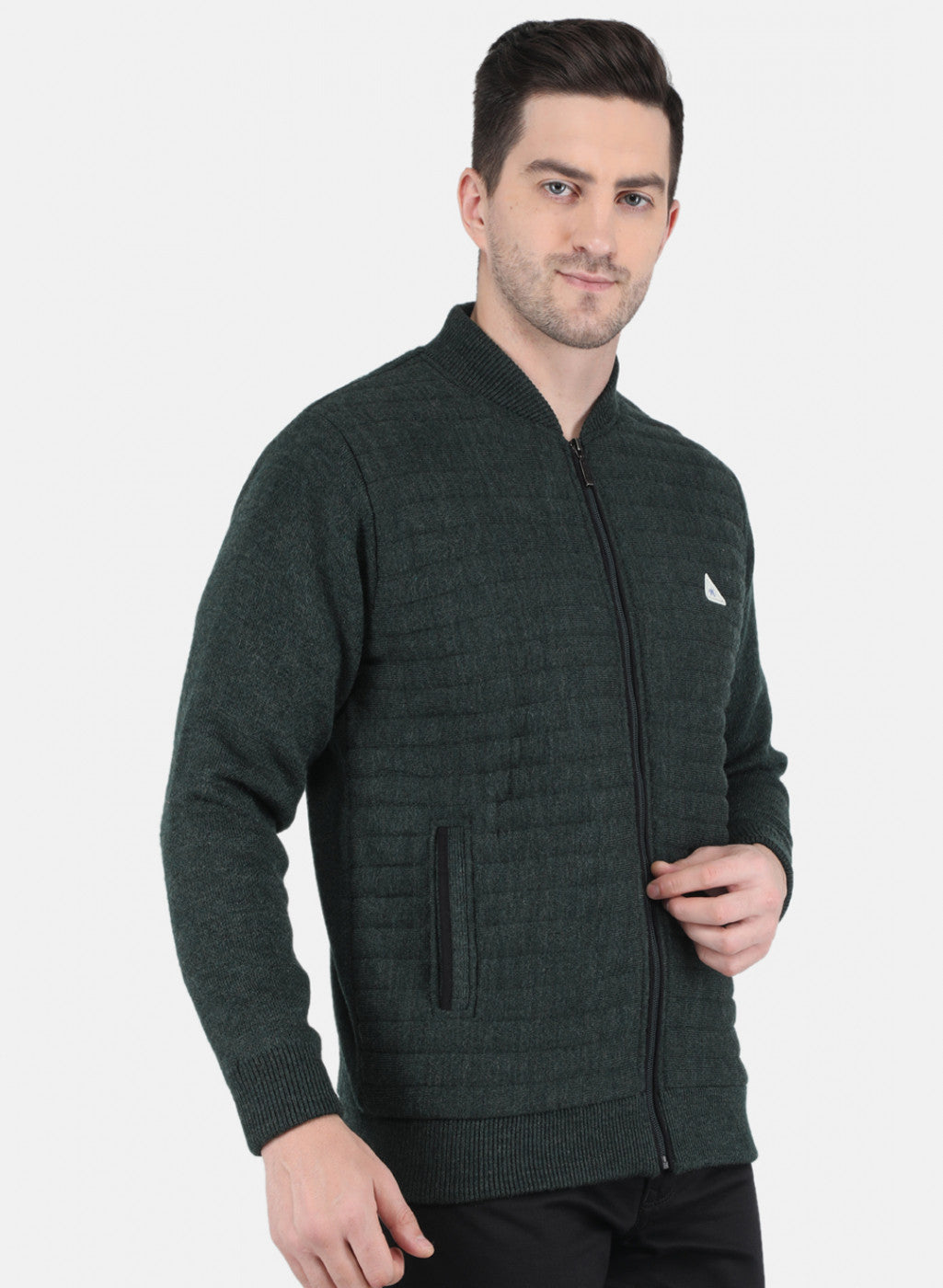 Men Green Self Design Jacket